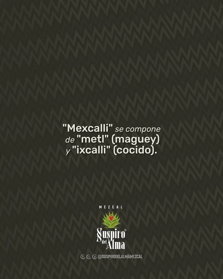 Mexcalli: metl, maguey, e ixcalli, cocido — Mezcal Suspiro del Alma